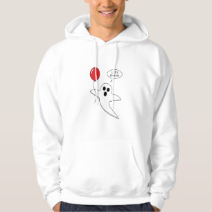 Niedlicher Cartoon Ghost mit Red Balloon Hoodie