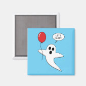 Niedlicher Cartoon Ghost mit Red Balloon Magnet (Vorderseite/Rückseite)