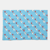 Niedlicher Cartoon Ghost mit Red Balloon Pattern Geschirrtuch (Horizontal)