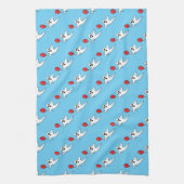 Niedlicher Cartoon Ghost mit Red Balloon Pattern Geschirrtuch (Vertikal)