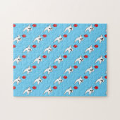Niedlicher Cartoon Ghost mit Red Balloon Pattern Puzzle (Horizontal)