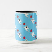 Niedlicher Cartoon Ghost mit Red Balloon Pattern Tasse (Zentrum)