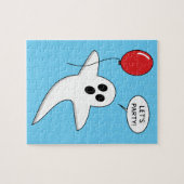 Niedlicher Cartoon Ghost mit Red Balloon Puzzle (Horizontal)