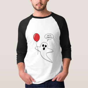 Niedlicher Cartoon Ghost mit Red Balloon T-Shirt