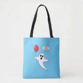 Niedlicher Cartoon Ghost mit Red Balloon Tasche (Vorderseite)