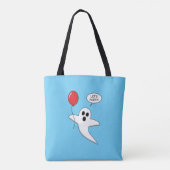 Niedlicher Cartoon Ghost mit Red Balloon Tasche (Rückseite)