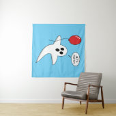 Niedlicher Cartoon Ghost mit Red Balloon Wandteppich (Beispiel (Horizontal))