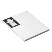 Niedlicher Cartoon-Ghost mit Textepad Notizblock (angewinkelt)