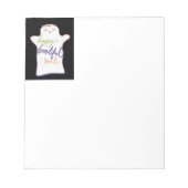 Niedlicher Cartoon-Ghost mit Textepad Notizblock (Vorderseite)