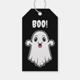 Niedlicher Cartoon Ghosts Happy Halloween Schwarz- Geschenkanhänger