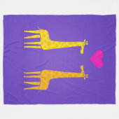 Niedlicher Cartoon Giraffe Couple in Liebe Fleecedecke (Vorderseite (Horizontal))