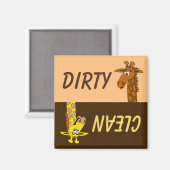 Niedlicher Cartoon Giraffe Dirty Clean Geschirrspü Magnet (Vorderseite/Rückseite)