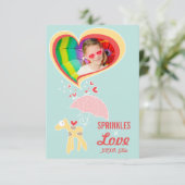 Niedlicher Cartoon Giraffe Klassenzimmer Kind Vale Einladung (Stehend Vorderseite)