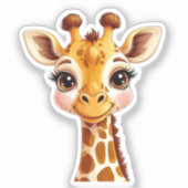 Niedlicher Cartoon Giraffe Lächeln Aufkleber (Vorderseite)