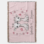 Niedlicher Cartoon Giraffe Liebhaber Herzlich Will Decke (Vorderseite Vertikal)