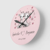 Niedlicher Cartoon Giraffe Liebhaber Herzlich Will Runde Wanduhr (Winkel)