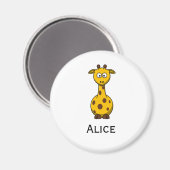 Niedlicher Cartoon Giraffe Magnet mit Kindername (Vorderseite/Rückseite)