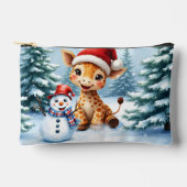 Niedlicher Cartoon Giraffe mit Weihnachtsmannmütze Zubehörtasche (Vorderseite)
