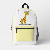 Niedlicher Cartoon Giraffe über Mathe X-Y-Achse Bedruckter Rucksack (Vorderseite)