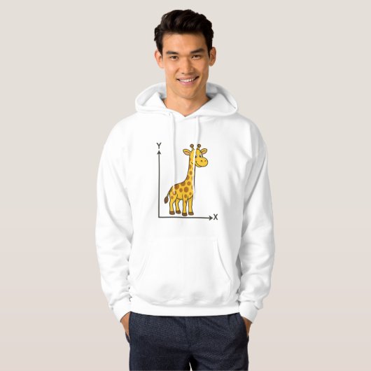 Niedlicher Cartoon Giraffe über Mathe X-Y-Achse Hoodie (Vorne ganz)