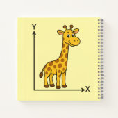 Niedlicher Cartoon Giraffe über Mathe X-Y-Achse Notizblock (Rückseite)