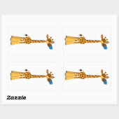 Niedlicher Cartoon Giraffe und Blume-Aufkleber Rechteckiger Aufkleber (Blatt)