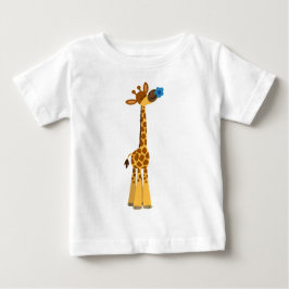 Niedlicher Cartoon Giraffe und Blume Baby T - Shir Baby T-shirt