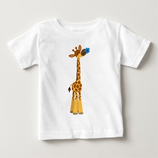 Niedlicher Cartoon Giraffe und Blume Baby T - Shir Baby T-shirt (Vorderseite)