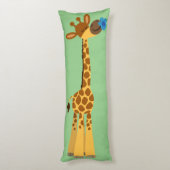 Niedlicher Cartoon Giraffe und Blume Kissen (Rückseite (Vertikal))