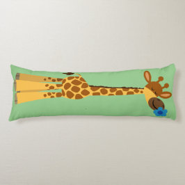 Niedlicher Cartoon Giraffe und Blume Kissen