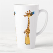 Niedlicher Cartoon Giraffe und Blume Latte Tasse (Rechts)