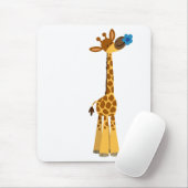 Niedlicher Cartoon Giraffe und Blume Mousepad (Mit Mouse)