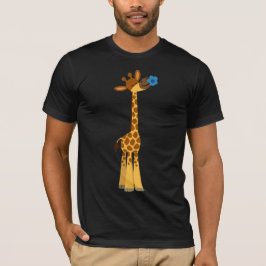 Niedlicher Cartoon Giraffe und Blume T - Shirt