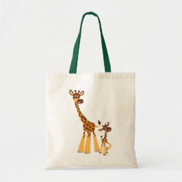 Niedlicher Cartoon Giraffe und Calf Bag Tragetasche