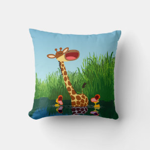 Niedlicher Cartoon Giraffe und Ducklings Kissen