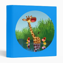 Niedlicher Cartoon Giraffe und Enkeln Aver Binder