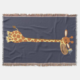 Niedlicher Cartoon Giraffe und Freund Decke