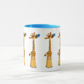 Niedlicher Cartoon Giraffe und Tasse der Blauen Bl (Zentrum)