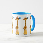 Niedlicher Cartoon Giraffe und Tasse der Blauen Bl (VorderseiteRechts)
