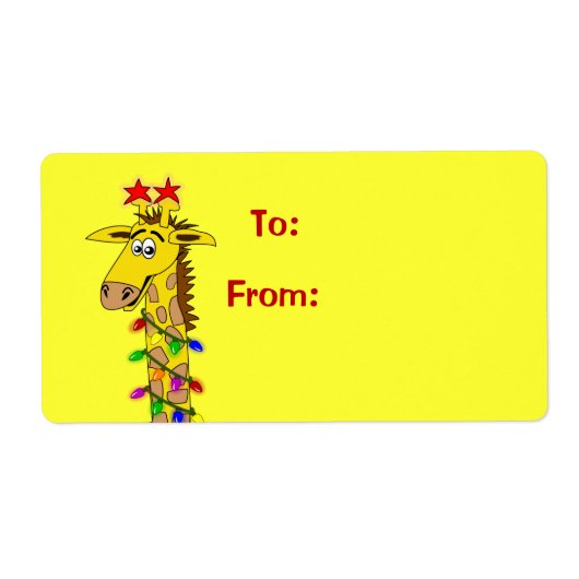Niedlicher Cartoon Giraffe Xmas Geschenkstempel Vo (Vorne)