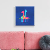 Niedlicher Cartoon Giraffen Leinwanddruck (Insitu (Wohnzimmer))