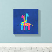 Niedlicher Cartoon Giraffen Leinwanddruck (Insitu (Holzboden))