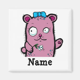 Niedlicher Cartoon Girl Bear Waving Magnet