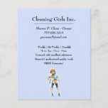 Niedlicher Cartoon Girl Clearing Flyer<br><div class="desc">Cartoon Girl Cleaning Service Business Flyer.</div>