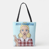 Niedlicher Cartoon Girl Face School Library Bag Tasche (Rückseite)