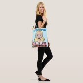 Niedlicher Cartoon Girl Face School Library Bag Tasche (Am Model)