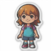 Niedlicher Cartoon Girl Sticker - Ideal für Kinder (Vorderseite)