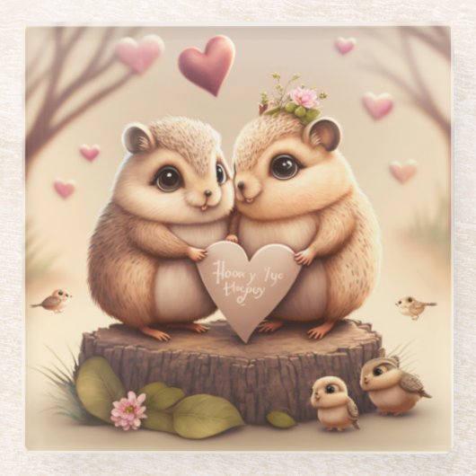 Niedlicher Cartoon Glasuntersetzer (Vorderseite)