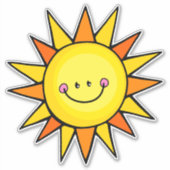 Niedlicher Cartoon glücklich lächelnd Sommersonne Aufkleber (Vorderseite)