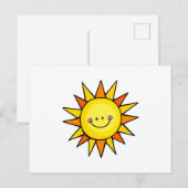 Niedlicher Cartoon glücklich lächelnd Sommersonne Postkarte (Vorne/Hinten)